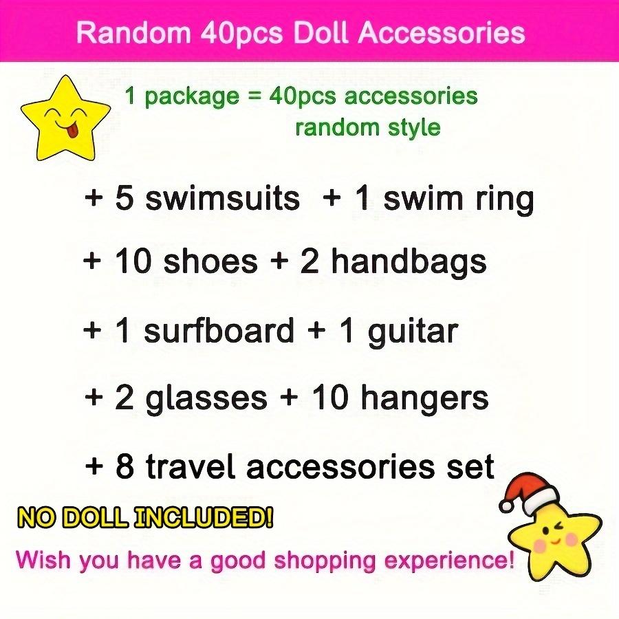 40Pcs/Set 11.5'' Girl Doll Clothes Swimsuits Bikini Accessories for Doll Shoes Surfboard Guitar Swing Ring Hangers Kid Toys