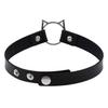 Cat Ear O-Ring Choker Necklace Punk PU Leather Collar for Women Harajuku Jewelry