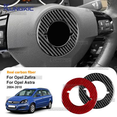 Skutečné měkké uhlíkové vlákno Pro Opel Zafira B 2004 2005 2006 2007 2008 2009 2010 Astra H MK5 Samolepka na středový kryt volantu auta