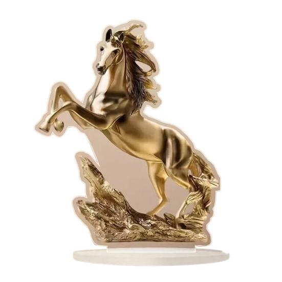 Acrylic Horse Sign Tabletop Decoration 2D Flat Desktop Ornament for Home Office Living Room Shelf Fireplace