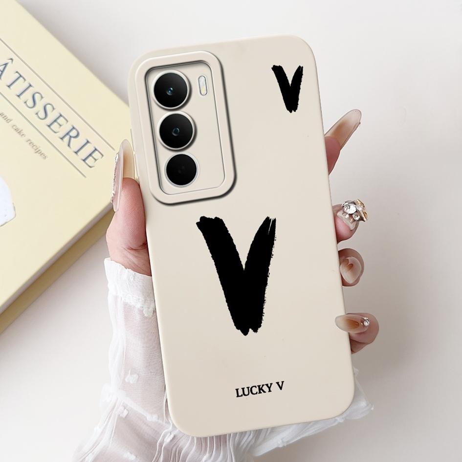 For Realme C71 2025 Case RMX5303 Cover Cute Lucky Initial Letters Soft Silicone Lens Protective Covers For RealmeC71 C 71 Bumper