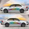 1 Set Rainbow Streamer Graphics Car Auto Body Side Sticker Colourful Smoke Vinyl Sticker Car Self-Adhesive Side Strip Decal, 82.67'' x 16.53''