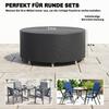 Round Garden Furniture Cover, Waterproof Garden Table Cover, 420D Heavy Duty Oxford for Outdoor, Dia.214 x 70 cm, Black