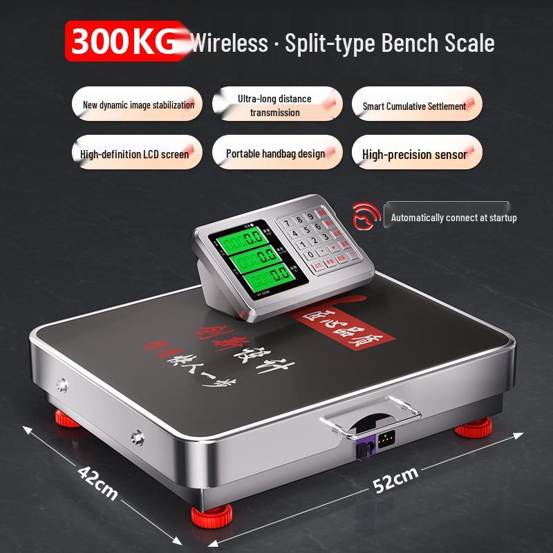 2025 High-Precision 300kg Commercial Electronic Bench Scale for Household & Street Vendor Use