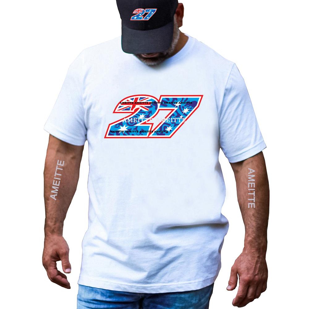Cooles Casey Stoner 27 GP Rennlegende T-Shirt Unisex Kurzarm Unisex Lässige Weiße Oberteile Junge Motorrad Abenteuer Sport Fahrer T-Shirts