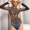Long Sleeve Graphic Print Jumpsuit with Geometric Pattern
