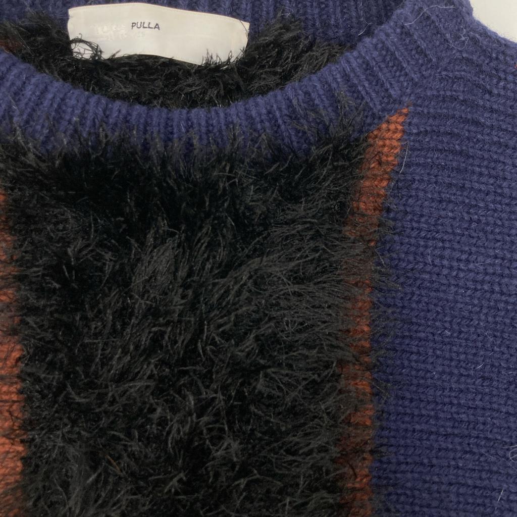 TOGA PULLA Pulla [Good Condition] TP22-XN272 Mole knit pullover Sweater/ tops 38 Navy x blackUsed