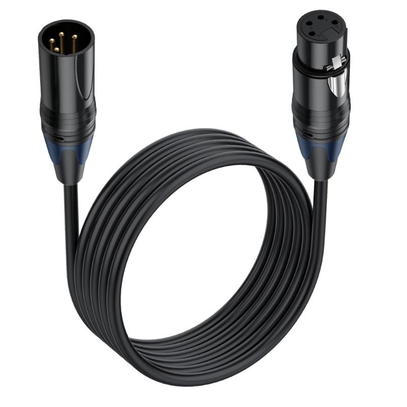XLR4 Cable Microphone Cable 4 Pin Male To Female Extender Cord for Studio Recorder Mic Mixers LED Light Speaker System
