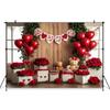 Mocsicka Valentine's Day Photo Backdrop Red Rose Love Balloons Flowers Bear Wallpaper Decorations Girl Woman Wedding Backgrounds