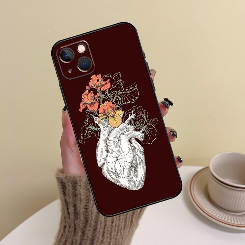 Human Heart Anatomy Phone Case For iPhone 14 Pro Max 17 Air 16 15 11 12 13 Pro Max mini 16 Plus 16e Cover Funda