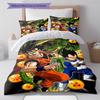 Son Goku Pattern Bedding Quilt Set Quilt Cover Pillowcase Home Decoration Gift (1 * Duvet Cover + 2 * Pillowcase, Without Core)
