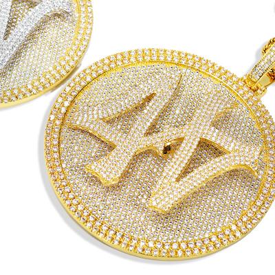 European and American New 44 Micro Inlaid Zircon High Quality Solid Trendy Mens Hip Hop Pendant