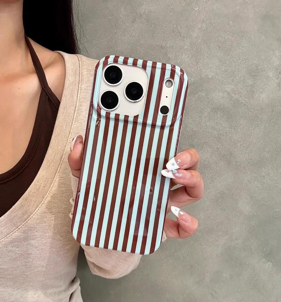 Simple Stripes Splicing Color Collision Shockproof Phone Case for For Iphone 14 1 16 17 Pro Max Shockproof Protective Back Cover