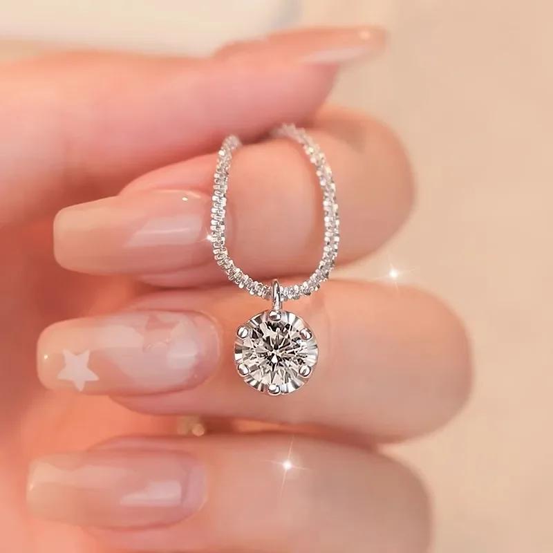 1Pc Fashionable Elegant Shiny Pendant Necklace Birthday Gift for Women Daily Party Wedding Anniversary Jewelry Gift