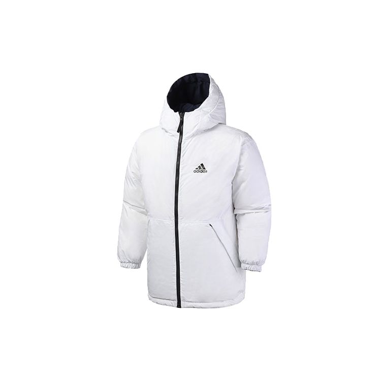 Adidas Reversible Hooded Sports Jacket With Long Sleeves And Down Filling Men Outerwear Navy-Blue EH4010