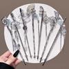 Fashion Metal Jewelry Hairpin For Women Ink Wash Style Folding Fan Erhu Butterfly Tassel Hair Stick Girls Trendy Hair Accessory