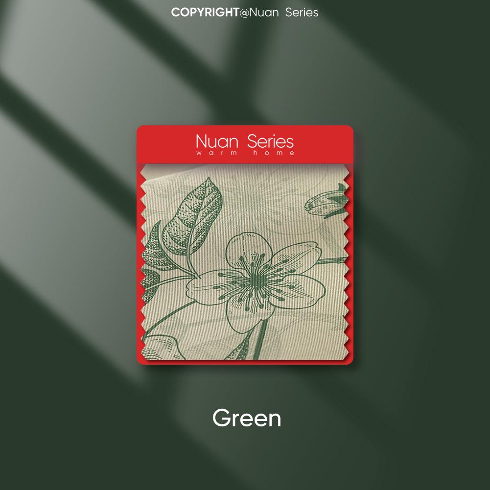 

1PC серії Nuan 70-80% Blackout французькі ретро романтичні штори з принтом для домашнього декору спальні вітальні W250cm x L260cm зелений