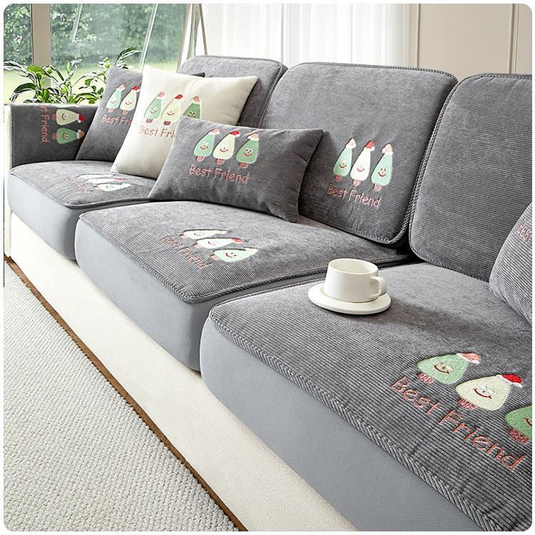 

Cartoon Sofa Cover Full Coverage Universal Stretch Fabric Cat Scratch Resistant Four Seasons Sofa Slipcover Couch Protector 60 x 60cm темно-сірий