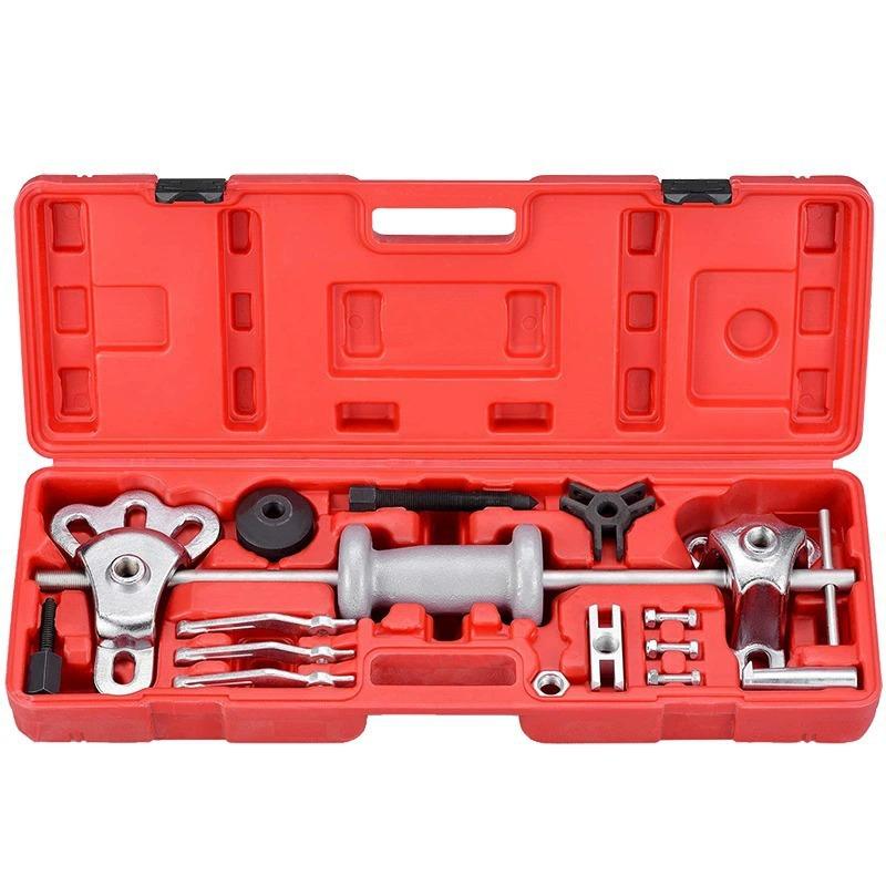 9-Way Slide Hammer Puller Set, Front Wheel Hub Bearing Remover & Rear Wheel Axle Hub Dent Shaft Puller Tool Kit Wheel Bearing Removal Tool