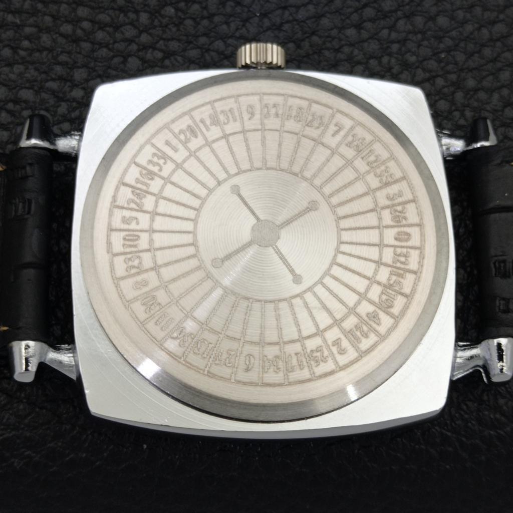 VINTAGE HAND-WINDING SWISS POKER FACE MENS REFURBISHED SEA GREEN WATCH A700946-5 R205a-a700946
