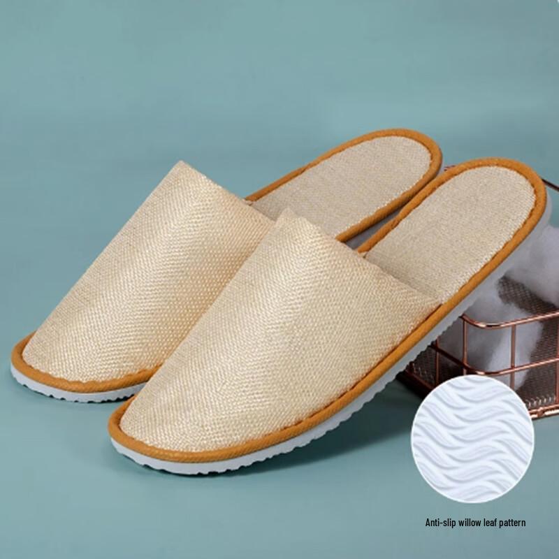 Одноразовые отельные тапочки из льна Shengbilai