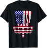 USA Flag Disc Golf Basket T-shirt