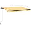 Automatic Awning with LED Lights and Wind Sensor 450 X 350 Cm Yellow White