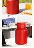 Large Capacity Red Thermos Pot with Glass Liner - Thermal Insulated Hot/Cold Water Kettle with One-Button Dispense for Dorm Students.