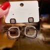 New Trendy Square Shape Drop Earrings Brilliant Bridal Engagement Wedding Jewelry Elegant Female Dangle Earring Fine Gift