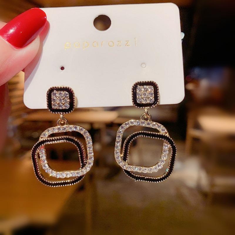 New Trendy Square Shape Drop Earrings Brilliant Bridal Engagement Wedding Jewelry Elegant Female Dangle Earring Fine Gift