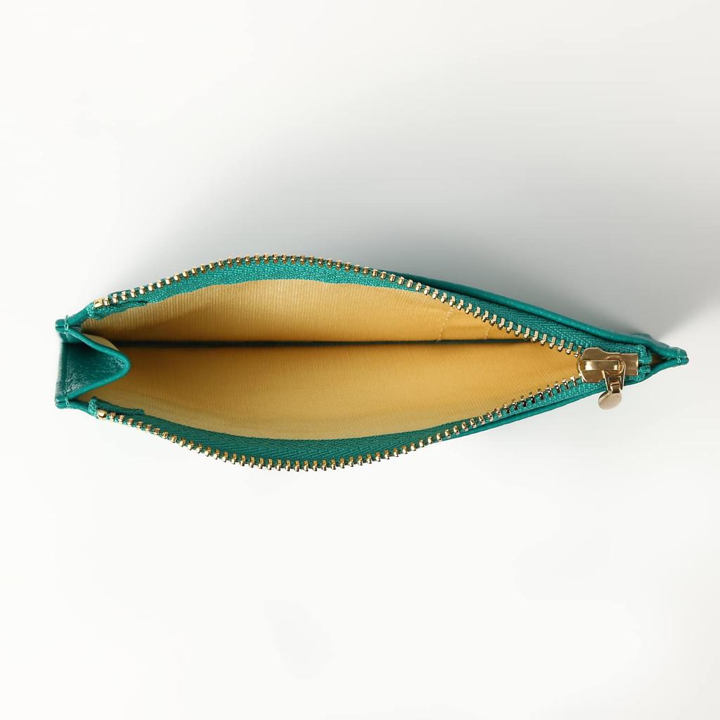 UND Kartenetui Fragmentetui Bargeldlos Italienisches Leder Geschenk IC-Karte Ausweishülle Watermelon [JULLY SHUSHU] DR2-CC (Smaragd)