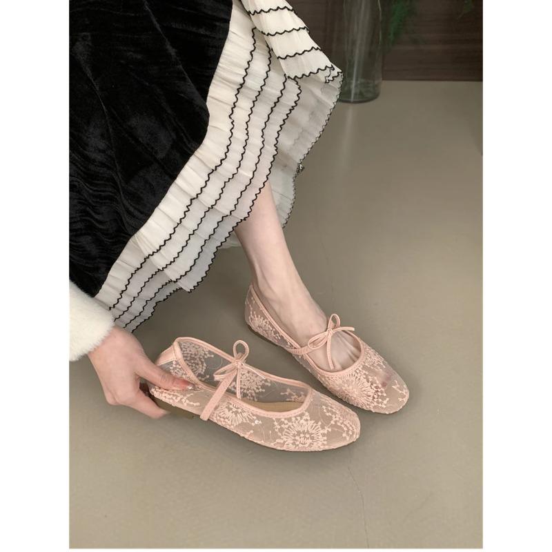 2025 Spring Lace Women Mary Jane Shoes Fashion Slip On Comfort Street Style Soft Sole Female Dress Flats Shoes
