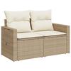 Sofa Set 8 Pcs Beige and Cream White Poly Rattan and Steel