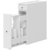 Narrow Bathroom Cabinet, Freestanding Bathroom Cabinet with 2 Drawers, White
