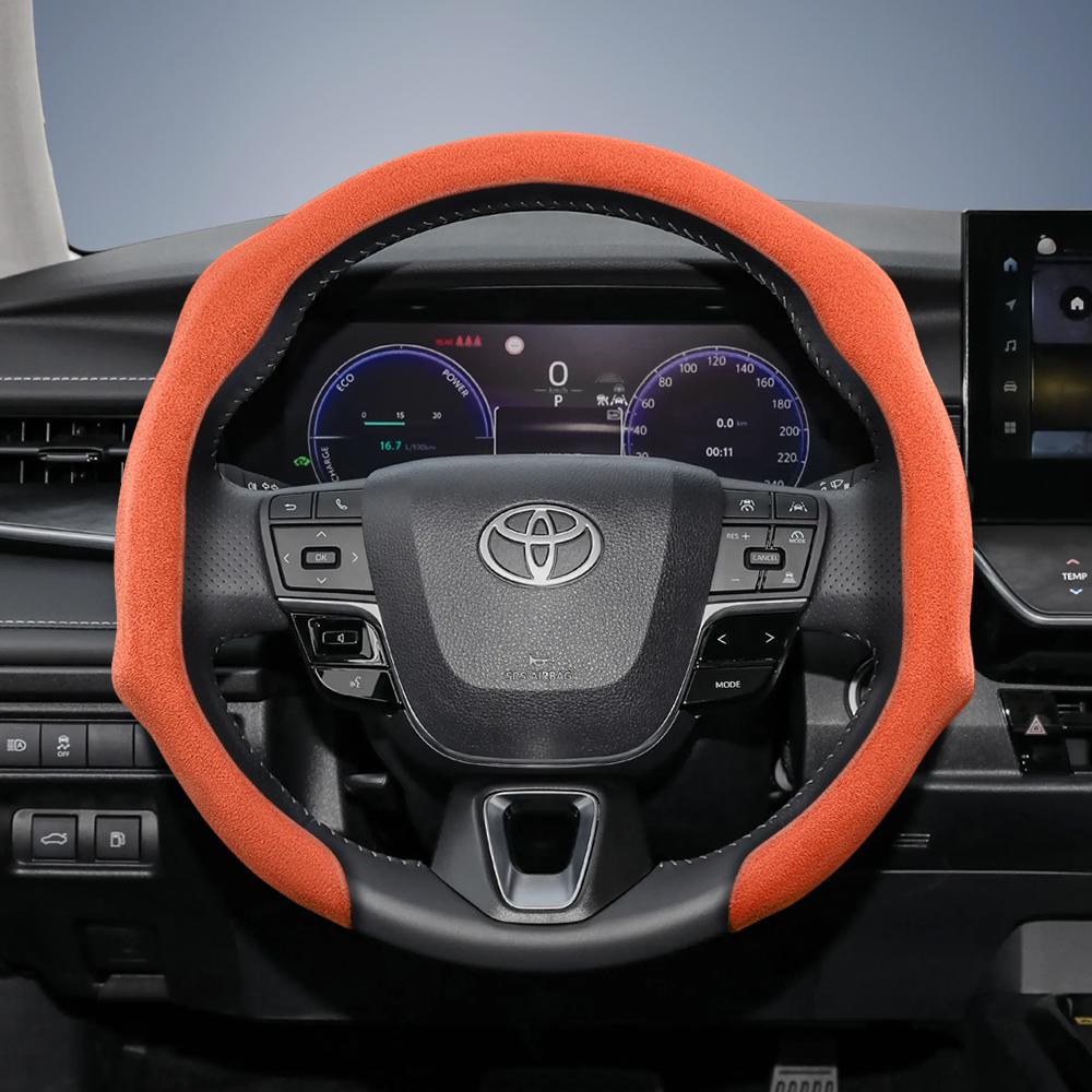 Suitable for Toyota Premium Suede Snap-On Steering Wheel Cover, Non-Slip and Durable Car Accessories, Modified Yaris Auris Chr Corolla Rav4 Hilux Wish
