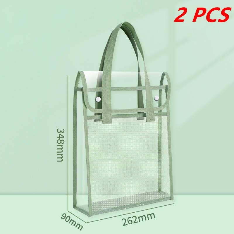 Large Capacity Portable Transparent Handheld Folder Expandable File Storage Bag PVC Self-adhesive File Bag Document Organizer