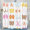 Funny Boobs Shower Curtain, Fun Funky Boobie Body Shower Curtain Set for Adults Bathroom, Colorful Nude Female Fabric Shower Curtain Restroom Bathtub