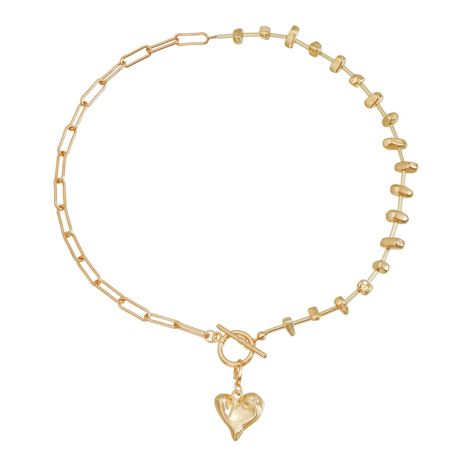 

European and American jewelry retro love removable multi-section special-shaped stone splicing wind necklace creative OT buckle necklace jewelry women золотой