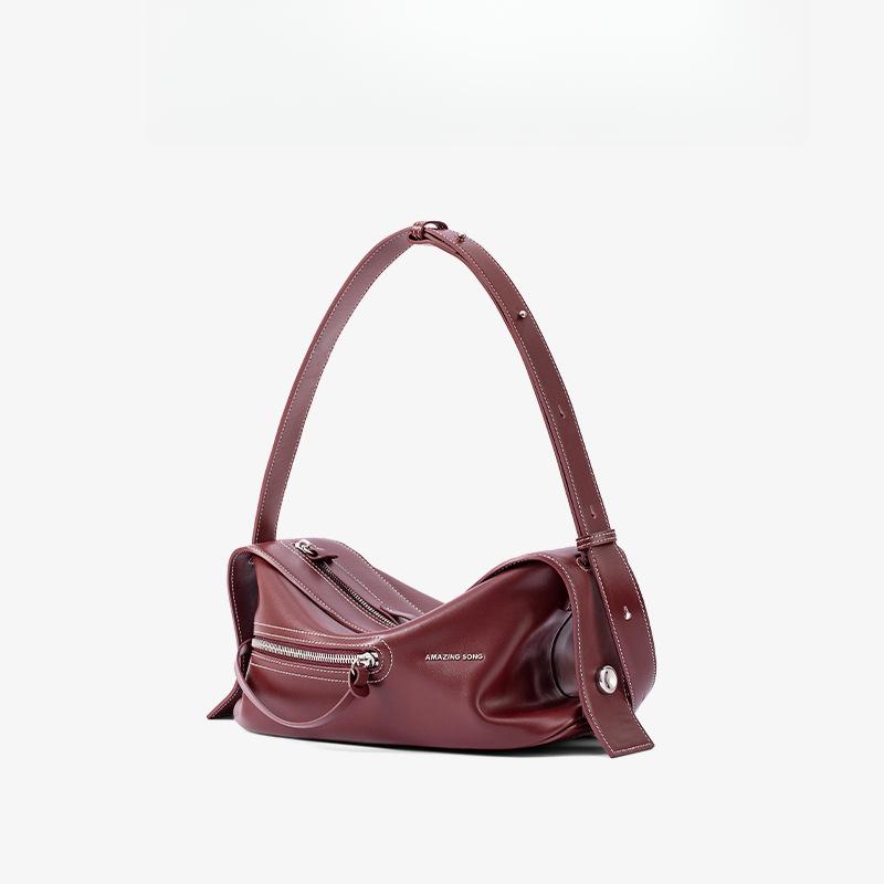 Yisong Sweet Wine Camera Leather Crossbody Bag for Women