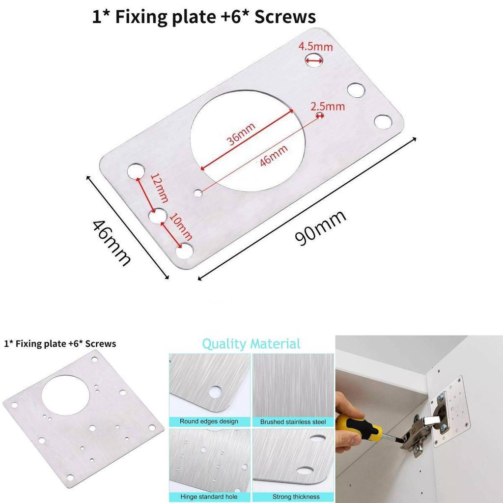 Versatile Stainless Steel Hinge Repair Plates For Modern Cabinet Door Applications