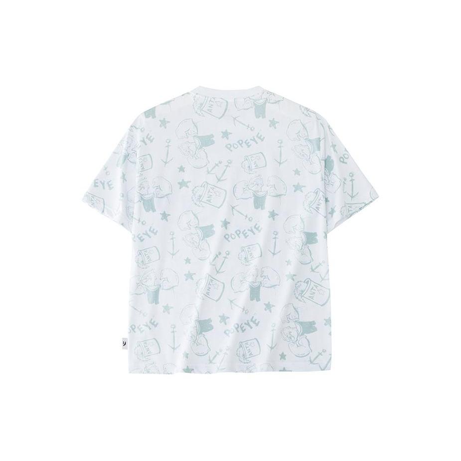 Anta X POPEYE T Shirt Men's Pure White/All Over Print 152428155-1