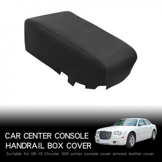 

Car Console Lid vinyl Leather Armrest Cover Black For 2008-10 Chrysler 300Center