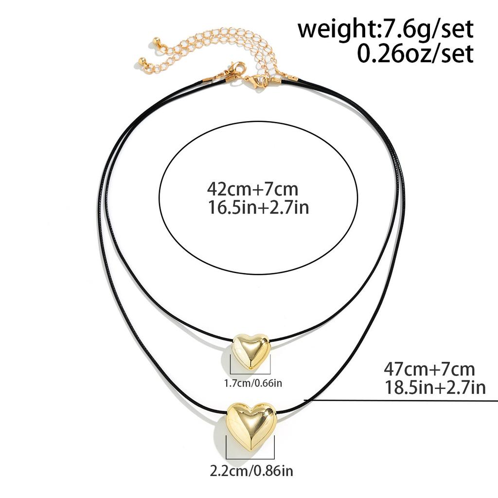 Gothic Winding Wax Line Bow Heart-Shaped Necklace Jewelry Personalized Simple Choker Item Jewelry