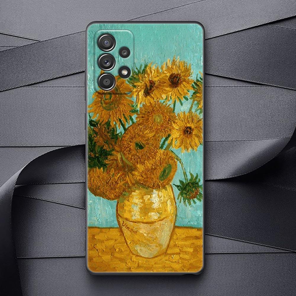 Oil Painting Phone Case For Samsung Galaxy A32 A33 A31 A23 A22 A21S A13 A12 A11 A03 A02 5G Cases Cover Cat Van Gogh Starry Night