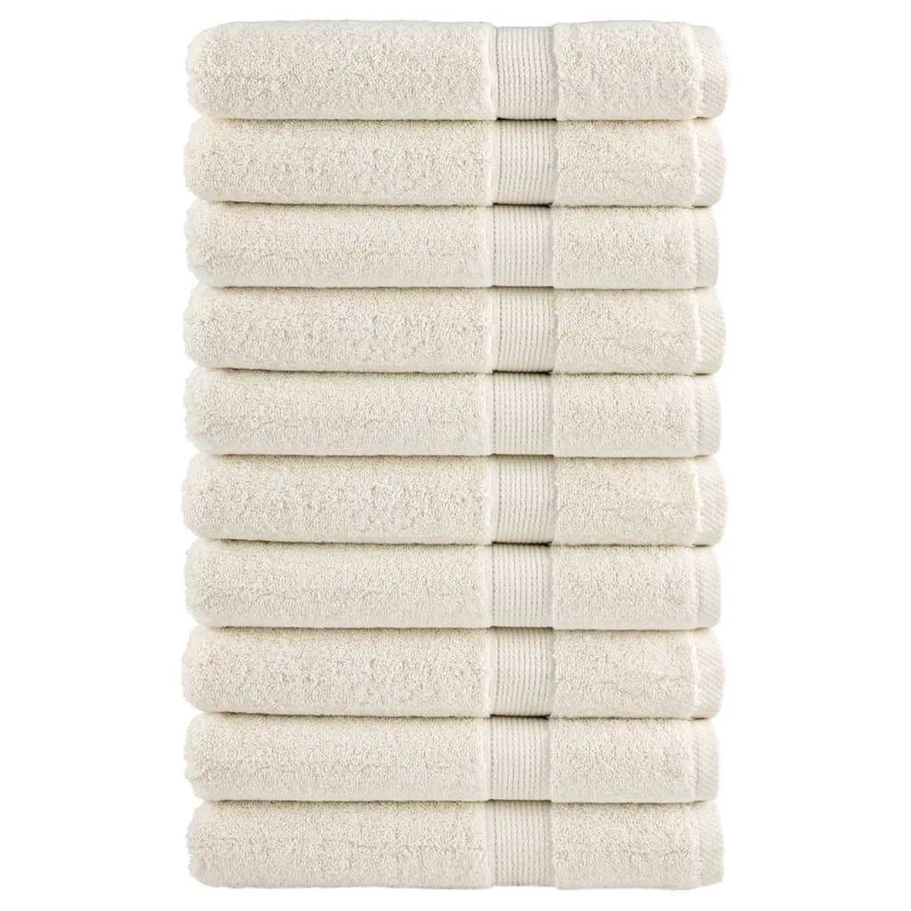 Ręczniki Premium Solund 10 Szt., Kremowe, 100X200 Cm, 600 G/Cm²