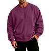 Men's Plus Size Neck Long Sleeve Sweatshirt - Casual Loose Fit Pullover Top for Fall and Winter