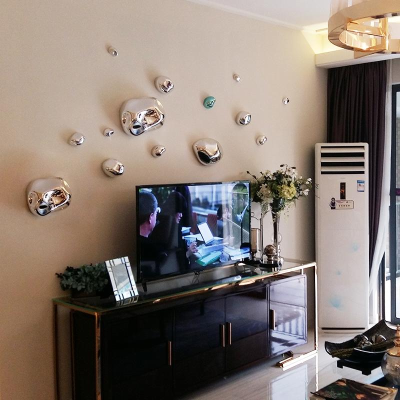 Abstract Three-dimensional Stone Wall Hanging Living Room Decoration Electroplating Simulation Stone Wall Hanging Interior Home