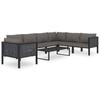Corner Sofa Unit with Right Armrest Poly Rattan Anthracite