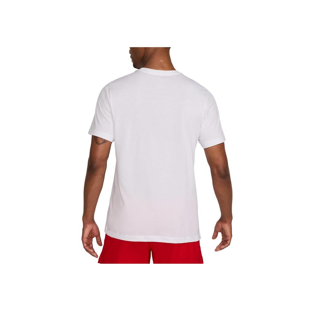 Nike Dri-Fit Logo Design Versatile Sweat-Absorbing Breathable Short Sleeve T-Shirt Men Tops White HJ3658-100