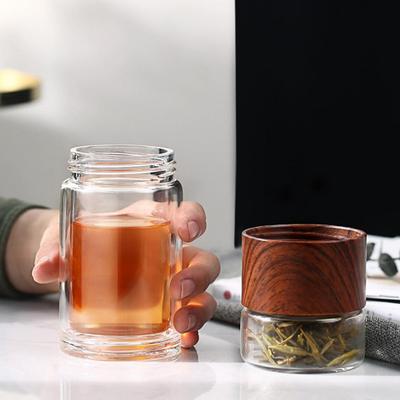 Copo de água de vidro, garrafa de água prática, copo de plástico à prova de vazamentos, garrafa de chá de vidro com alto teor de borosilicato